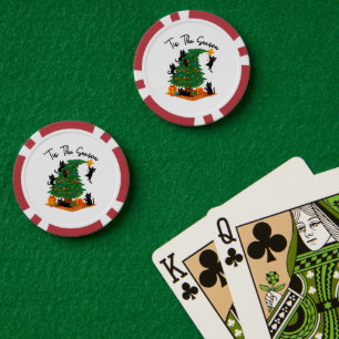 Lot De Jeton De Poker C'est la saison Arbre de Noël Chat noir mignon