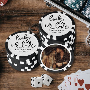 Lot De Jeton De Poker Chanceux en amour Photo Mariage