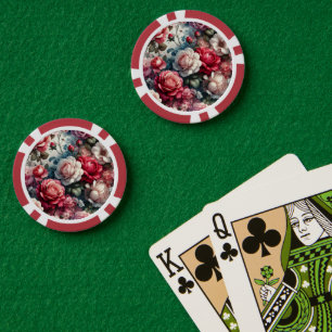 Lot De Jeton De Poker Charme floral de la rose intemporelle