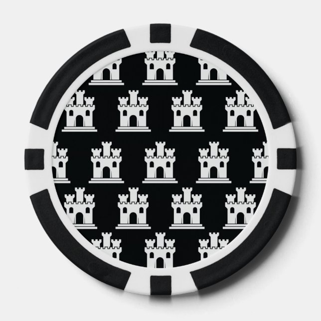 Lot De Jeton De Poker Château BW (Recto)