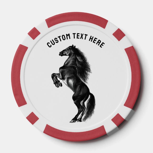 Lot De Jeton De Poker Cheval Chips de Poker avec texte personnalisé (Verso)