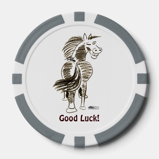 Lot De Jeton De Poker Cheval En Voie Bonne Chance ! (Recto)