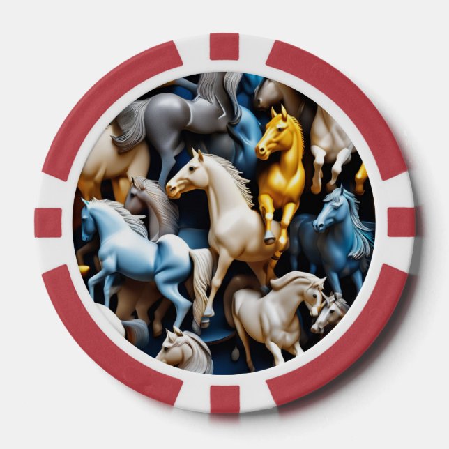 Lot De Jeton De Poker Chevaux brouillés (Recto)