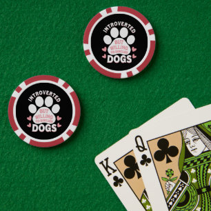 Lot De Jeton De Poker Chien Introverti Mais Prêt à Discuter des Chiens