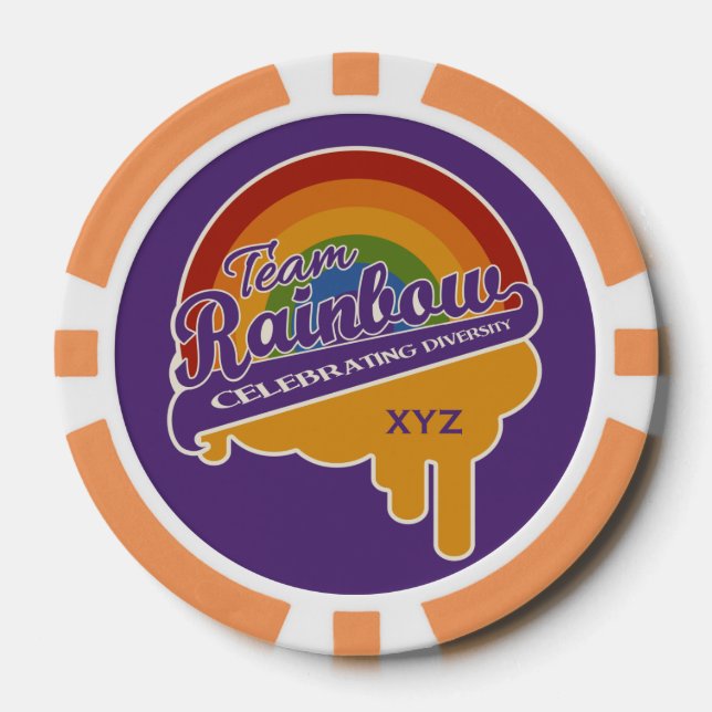 Lot De Jeton De Poker Chiffres de poker de l'équipe Rainbow (Recto)