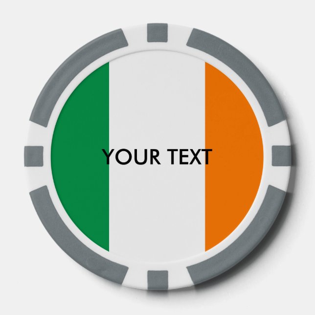 Lot De Jeton De Poker Chiffres de poker drapeau irlandais personnalisés  (Recto)