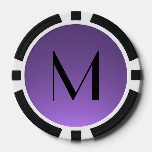 Lot De Jeton De Poker Chiffres de poker monogramme couleur violet noir (Recto)