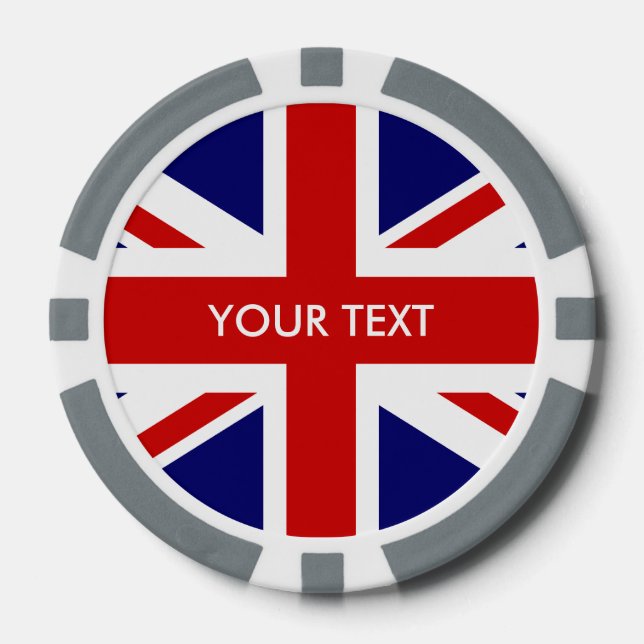 Lot De Jeton De Poker Chiffres de poker pavillon Union Jack britanniques (Recto)