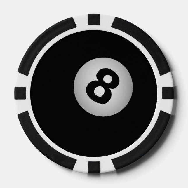 Lot De Jeton De Poker Chiffres de poker personnalisés 8-BALL Billiards (Recto)