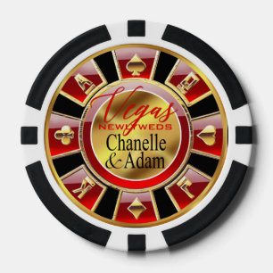 Lot De Jeton De Poker Chip Adam Las Vegas Casino   or rouge