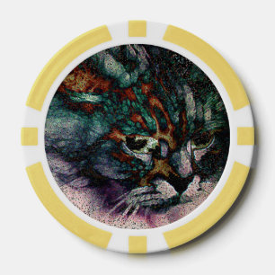 Lot De Jeton De Poker Chip de chat à Tiger Poker