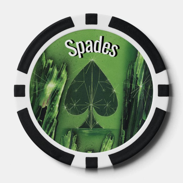 Lot De Jeton De Poker Chip de poker Black and Green Spade (Recto)