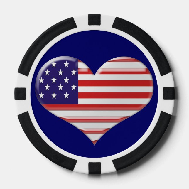 Lot De Jeton De Poker Chip de Poker Coeur États-Unis (Recto)