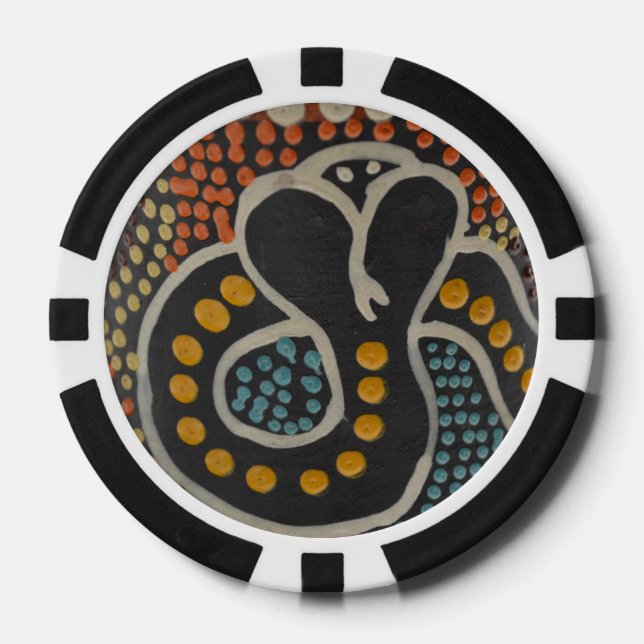 Lot De Jeton De Poker Chip de poker de serpent tacheté (Recto)