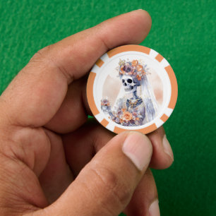 Lot De Jeton De Poker Chip de poker éffrayant Halloween Skeleton