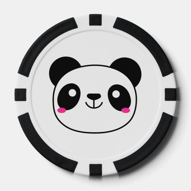 Lot De Jeton De Poker Chip de poker Panda Emoji (Recto)