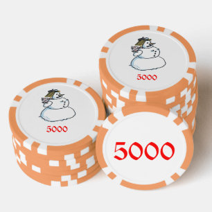 Lot De Jeton De Poker Chip de poker rayé orange 5000 Snowwoman
