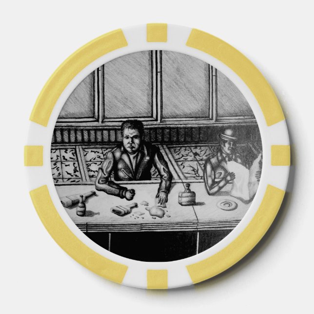 Lot De Jeton De Poker Chip de scène de barre (Recto)