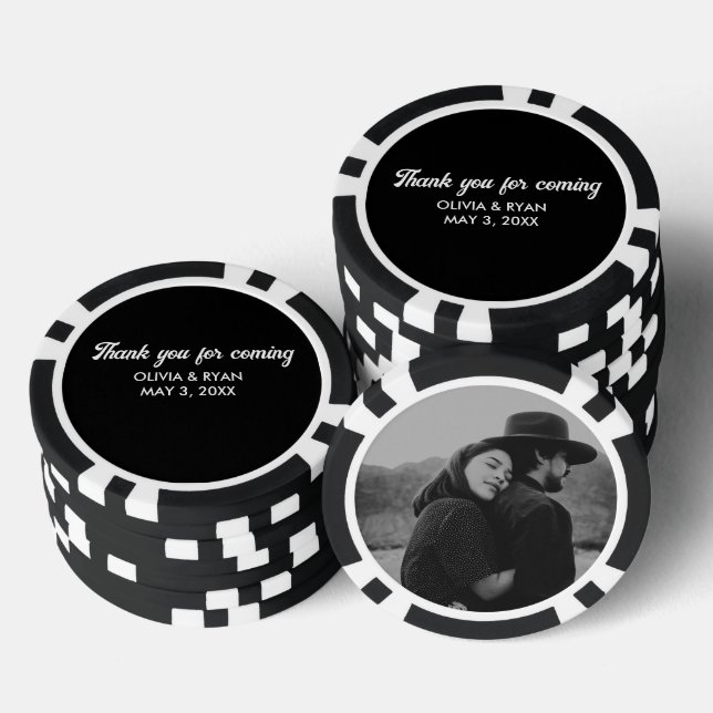 Lot De Jeton De Poker Chip Mariage personnalisé Favoriser Merci (Empiler)
