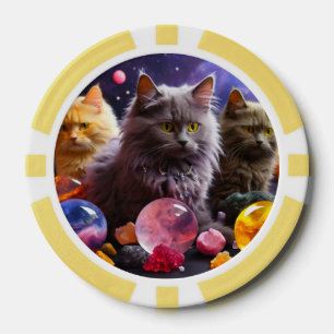 Lot De Jeton De Poker Chips de poche Lucky pour Amoureux de les chats