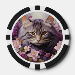 Lot De Jeton De Poker Chips de poche Lucky pour Amoureux de les chats