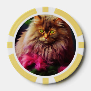 Lot De Jeton De Poker Chips de poche Lucky pour Amoureux de les chats