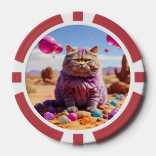 Lot De Jeton De Poker Chips de poche Lucky pour Amoureux de les chats