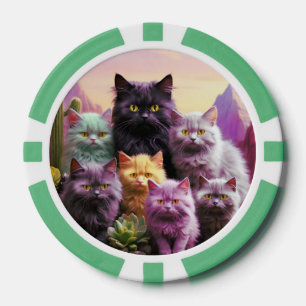 Lot De Jeton De Poker Chips de poche Lucky pour Amoureux de les chats