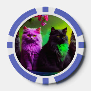 Lot De Jeton De Poker Chips de poche Lucky pour Amoureux de les chats