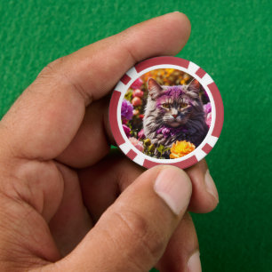 Lot De Jeton De Poker Chips de poche Lucky pour Amoureux de les chats