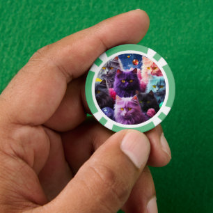 Lot De Jeton De Poker Chips de poche Lucky pour Amoureux de les chats