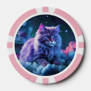 Lot De Jeton De Poker Chips de poche Lucky pour Amoureux de les chats