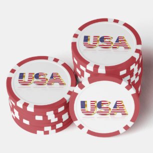 Lot De Jeton De Poker Chips de Poker American Flag USA