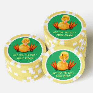 Lot De Jeton De Poker Chips de Poker amusant Joyeux Canard Joué - Smile