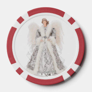 Lot De Jeton De Poker Chips de poker Angels, Bord rouge à rayures