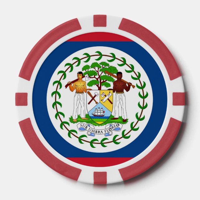 Lot De Jeton De Poker Chips de poker avec Drapeau de Belize (Recto)