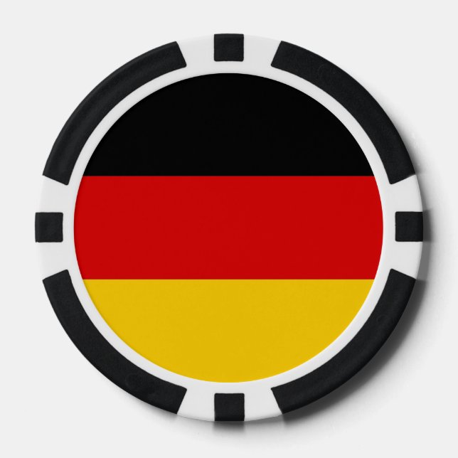 Lot De Jeton De Poker Chips de poker avec Drapeau de l'Allemagne (Recto)