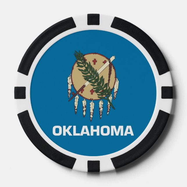 Lot De Jeton De Poker Chips de poker avec Drapeau de l'Oklahoma (Recto)
