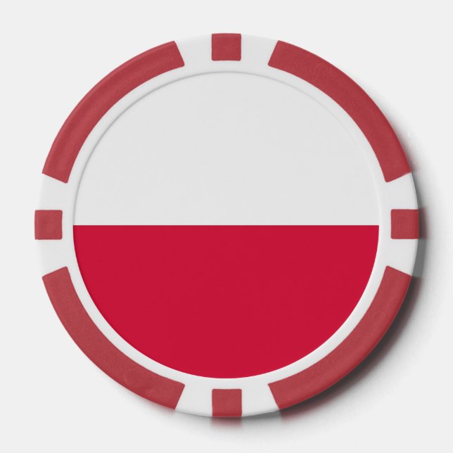 Lot De Jeton De Poker Chips de poker avec Drapeau de Pologne (Recto)