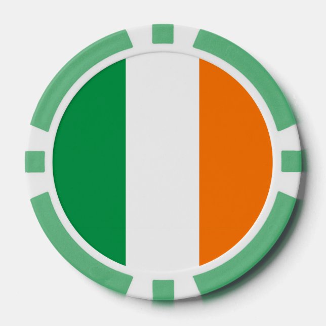 Lot De Jeton De Poker Chips de poker avec Drapeau d'Irlande (Recto)