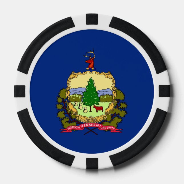 Lot De Jeton De Poker Chips de poker avec Drapeau du Vermont (Recto)