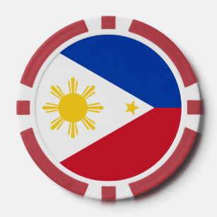 Lot De Jeton De Poker Chips de poker avec le drapeau des Philippines