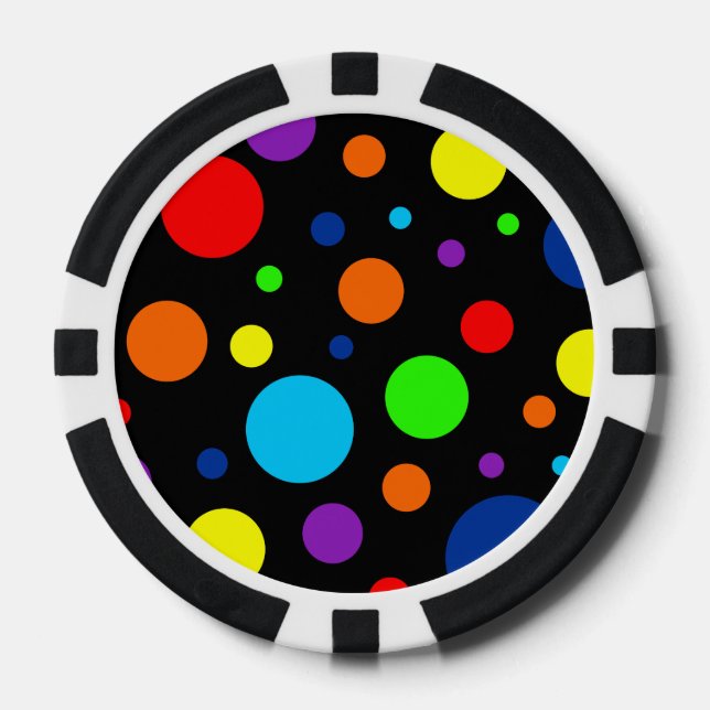 Lot De Jeton De Poker Chips de poker Black Rainbow Spots (Recto)