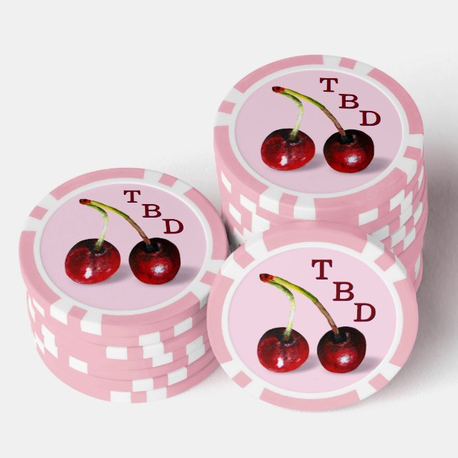 Lot De Jeton De Poker Chips de poker cerises (Empiler)