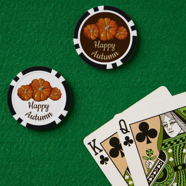 Lot De Jeton De Poker Chips de poker citrouilles (Table de poker (double))