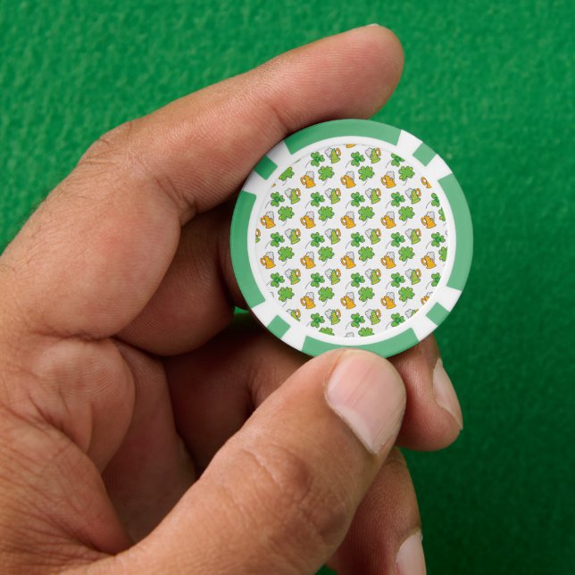 Lot De Jeton De Poker Chips de poker de la Saint Patrick (main)