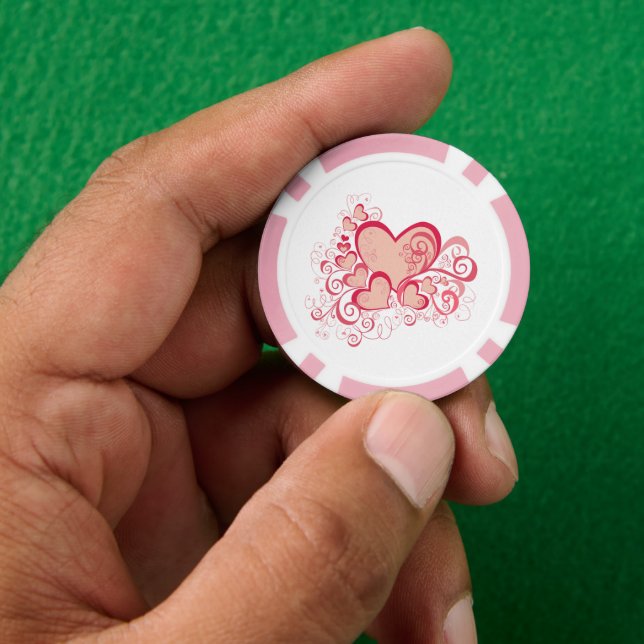 Lot De Jeton De Poker Chips de poker de la Saint-Valentin (main)