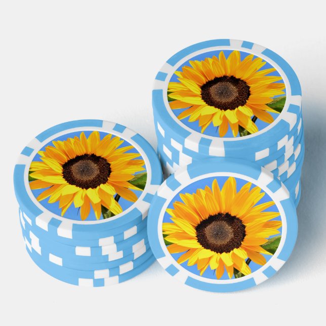 Lot De Jeton De Poker Chips de poker de tournesol (Empiler)