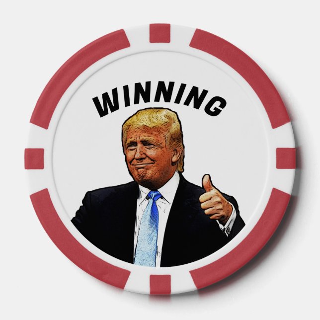 LOT DE JETON DE POKER CHIPS DE POKER DONALD TRUMP GAGNANT (Recto)