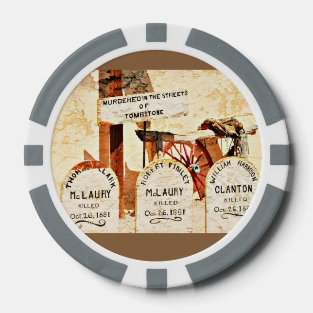 Lot De Jeton De Poker Chips de poker en argile "Tombstone" (Recto)